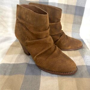 9M Slouchy Booties Brown Faux Suede Ankle Boots Autumn Style